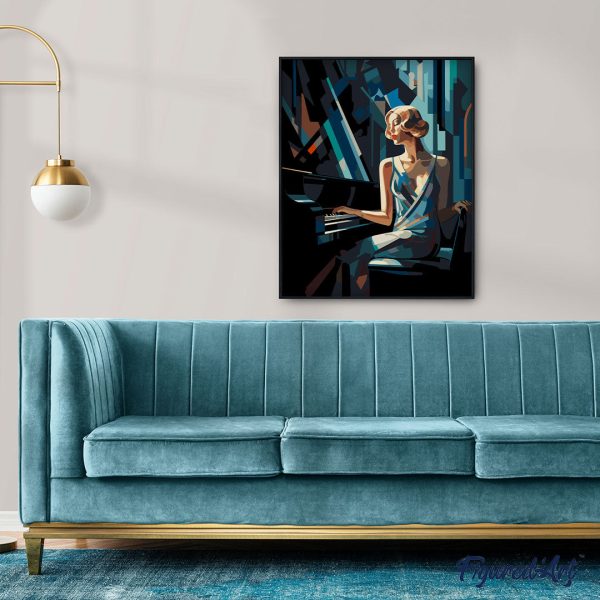 Art Deco Woman at a Piano For Cheap - Image 3