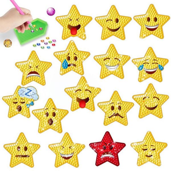 5D Diamond Painting 16 Emoji Star Stickers Online Sale