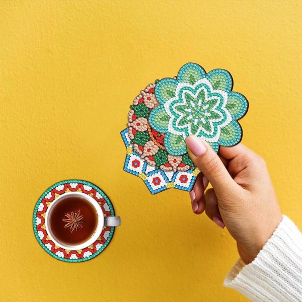 5D Diamond Painting Coaster with Mandala Flowers Fashion - Image 3