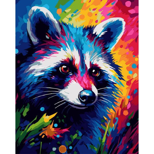 Colorful Abstract Raccoon For Cheap - Image 2