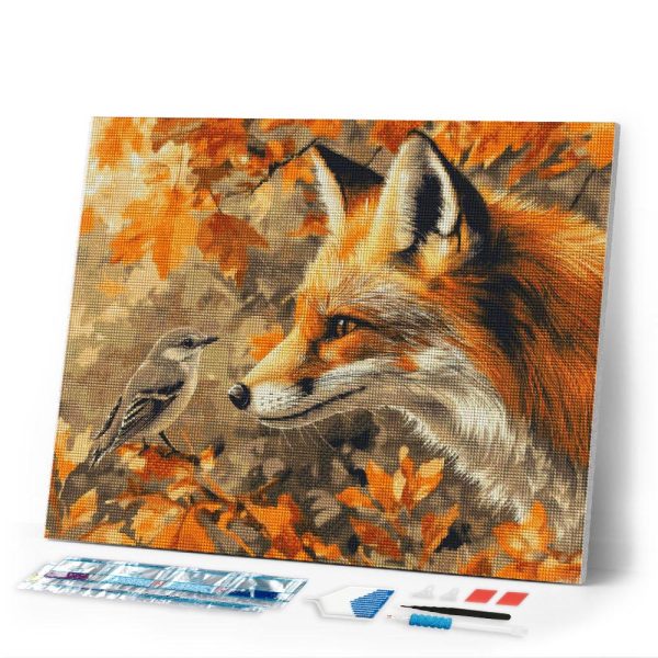 Diamond Painting - Fox and Bird in Fall Supply