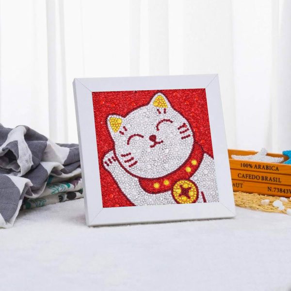 5D Diamond Painting Cat for Kids with Picture Frame Fashion - Image 2
