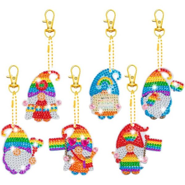 5D Diamond Painting Keychain Rainbow Gnome For Discount