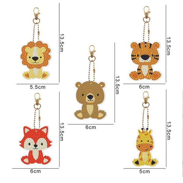 5D Diamond Painting Keychain with Animals 5 Pieces Discount - Image 5