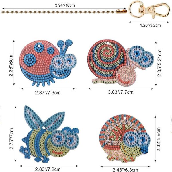 5D Diamond Painting Pendant Insects 4 Piece Set Sale - Image 4