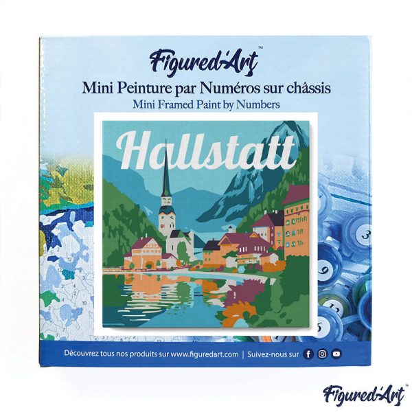 Mini Paint by numbers 8 x8  framed - Travel Poster Hallstatt For Discount - Image 3