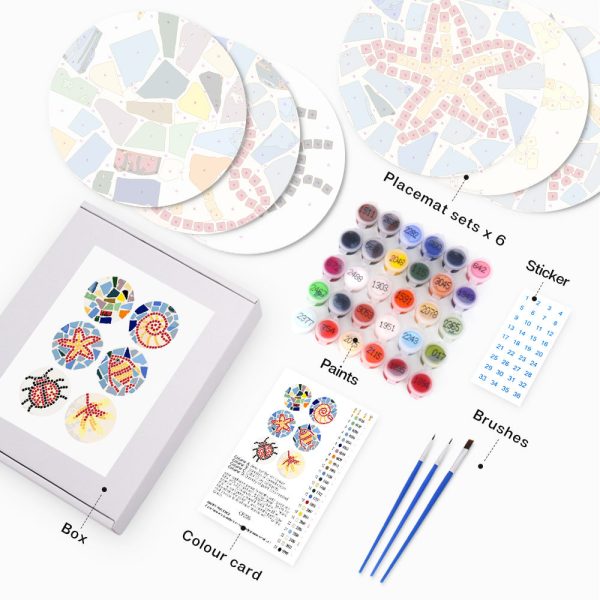 Paint by numbers 8  Placemats (6 pieces) - Decorative Geometric Pattern Sale - Image 4