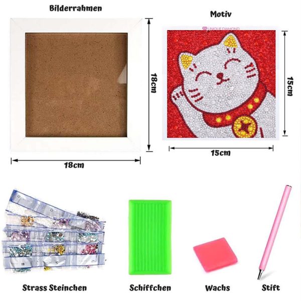 5D Diamond Painting Cat for Kids with Picture Frame Fashion - Image 4