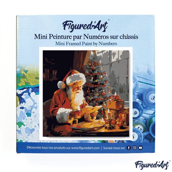 Mini Paint by numbers 8 x8  framed - Santa Claus Reading Discount - Image 3