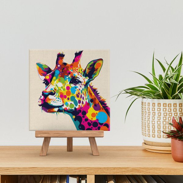 Mini Paint by numbers 8 x8  framed - Giraffe Abstract Pop Art Fashion - Image 2