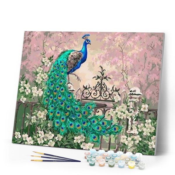 Peacock and White Flowers For Cheap